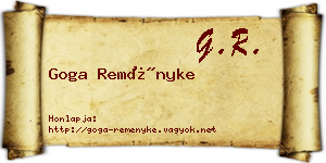 Goga Reményke névjegykártya